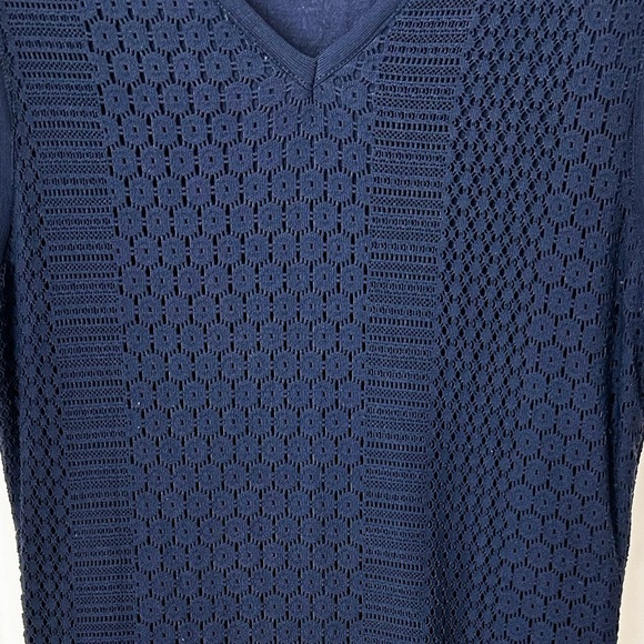 Daniela Corte Navy V-Neck Midi Dress Size Small (38) - Picture 2 of 3